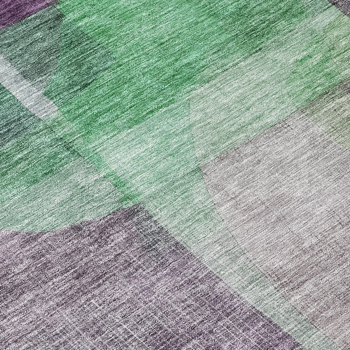 Machine Washable Indoor/ Outdoor Contemporary Abstract Chantille Rug