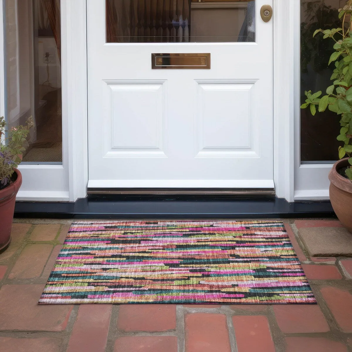 Machine Washable Indoor/ Outdoor Contemporary Chantille Rug