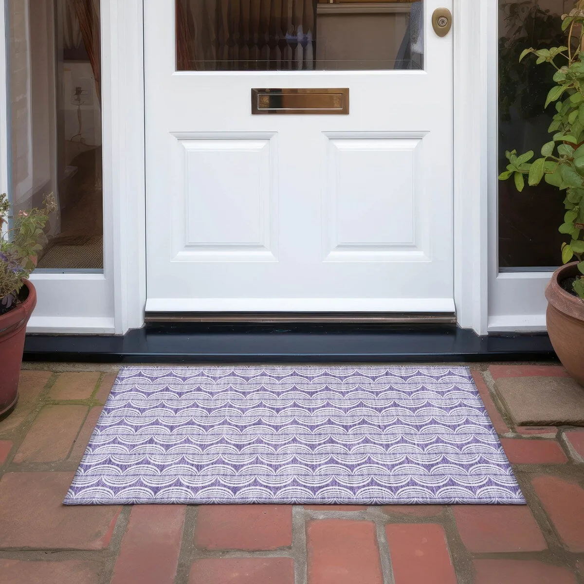 Machine Washable Indoor/ Outdoor Contemporary Chantille Rug