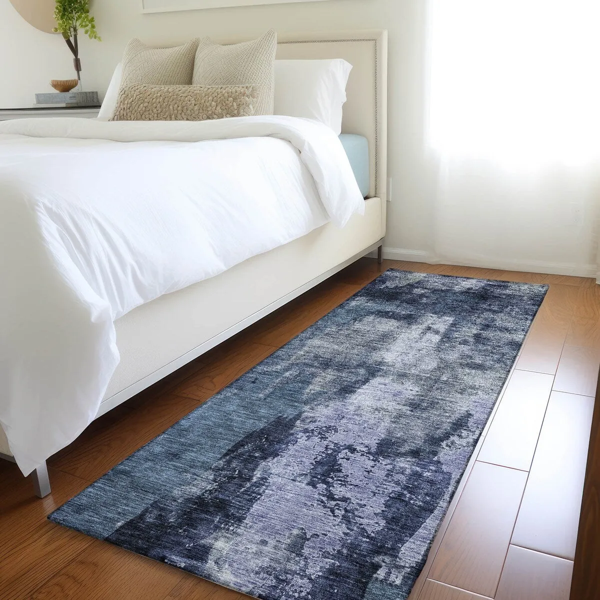 Machine Washable Indoor/ Outdoor Contemporary Chantille Rug
