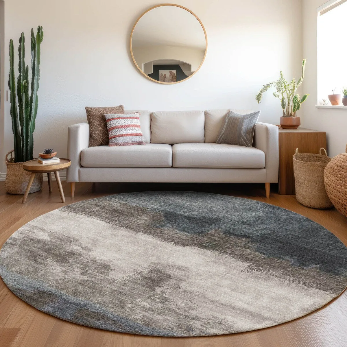 Machine Washable Indoor/ Outdoor Contemporary Chantille Rug