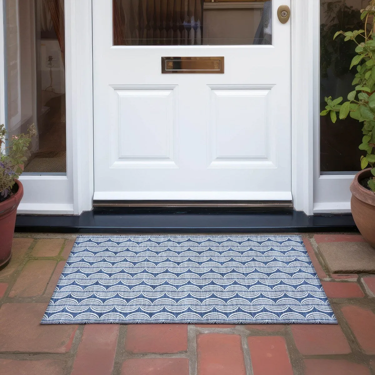 Machine Washable Indoor/ Outdoor Contemporary Chantille Rug