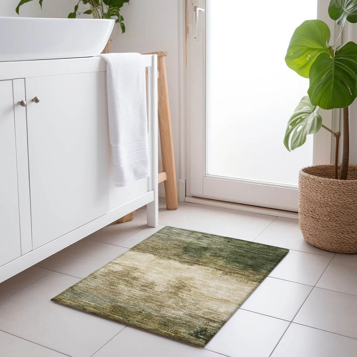 Machine Washable Indoor/ Outdoor Contemporary Chantille Rug