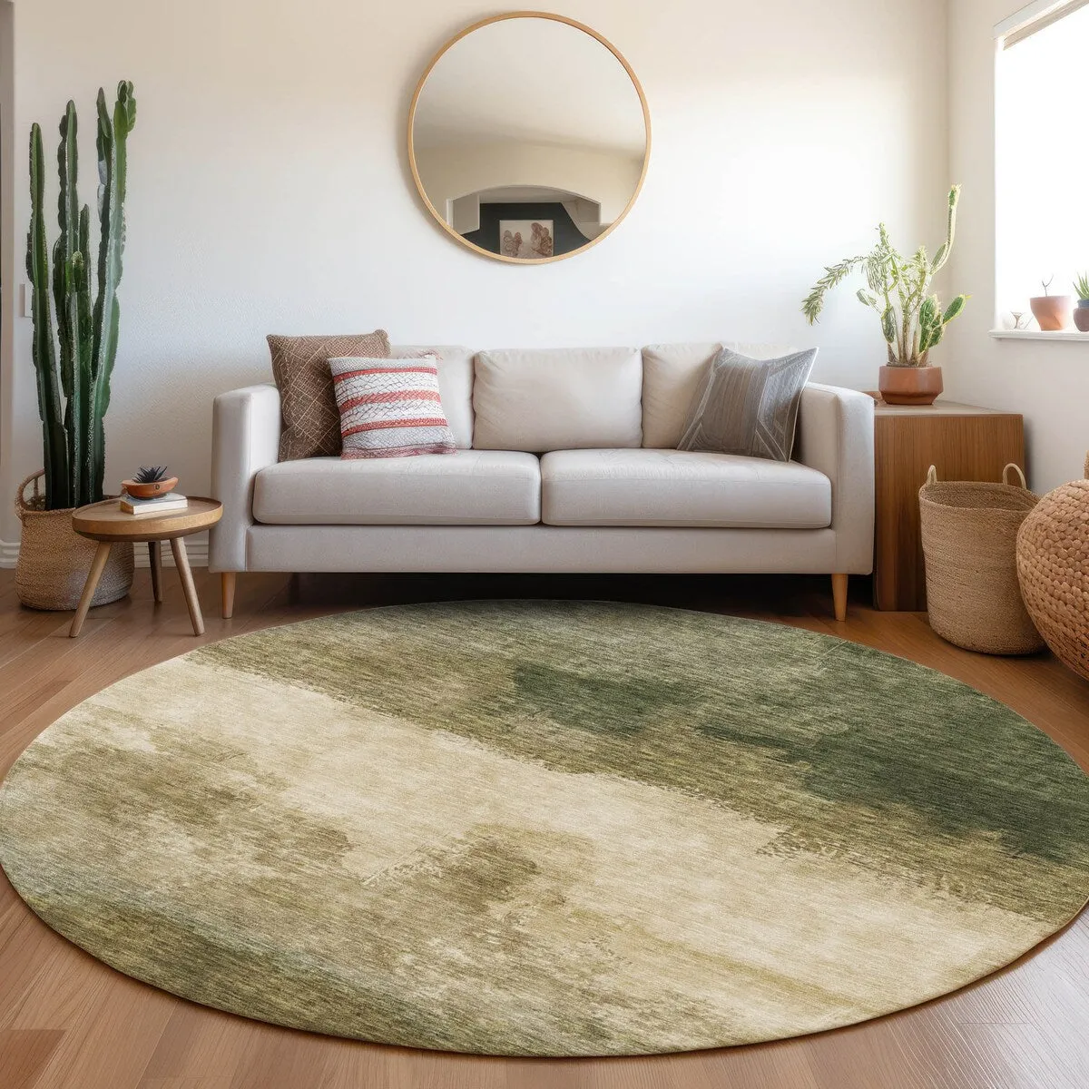 Machine Washable Indoor/ Outdoor Contemporary Chantille Rug