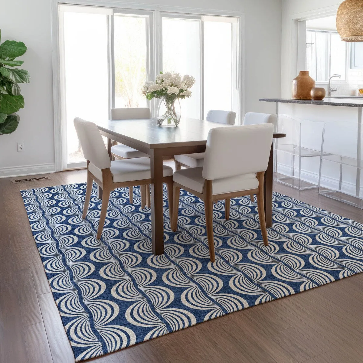 Machine Washable Indoor/ Outdoor Contemporary Chantille Rug