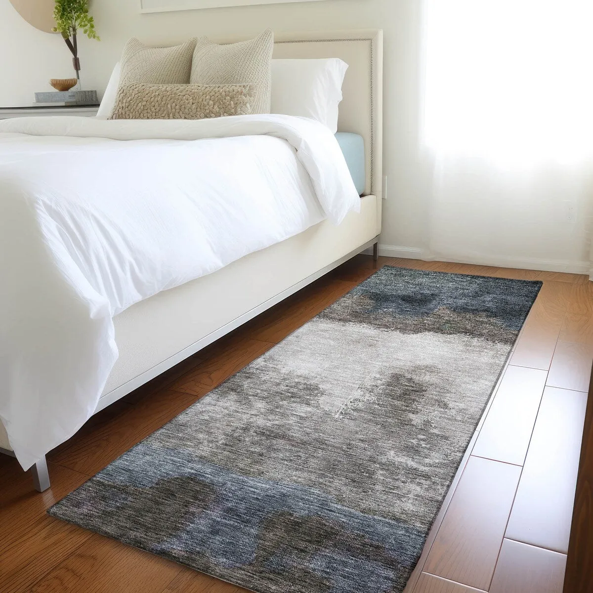 Machine Washable Indoor/ Outdoor Contemporary Chantille Rug