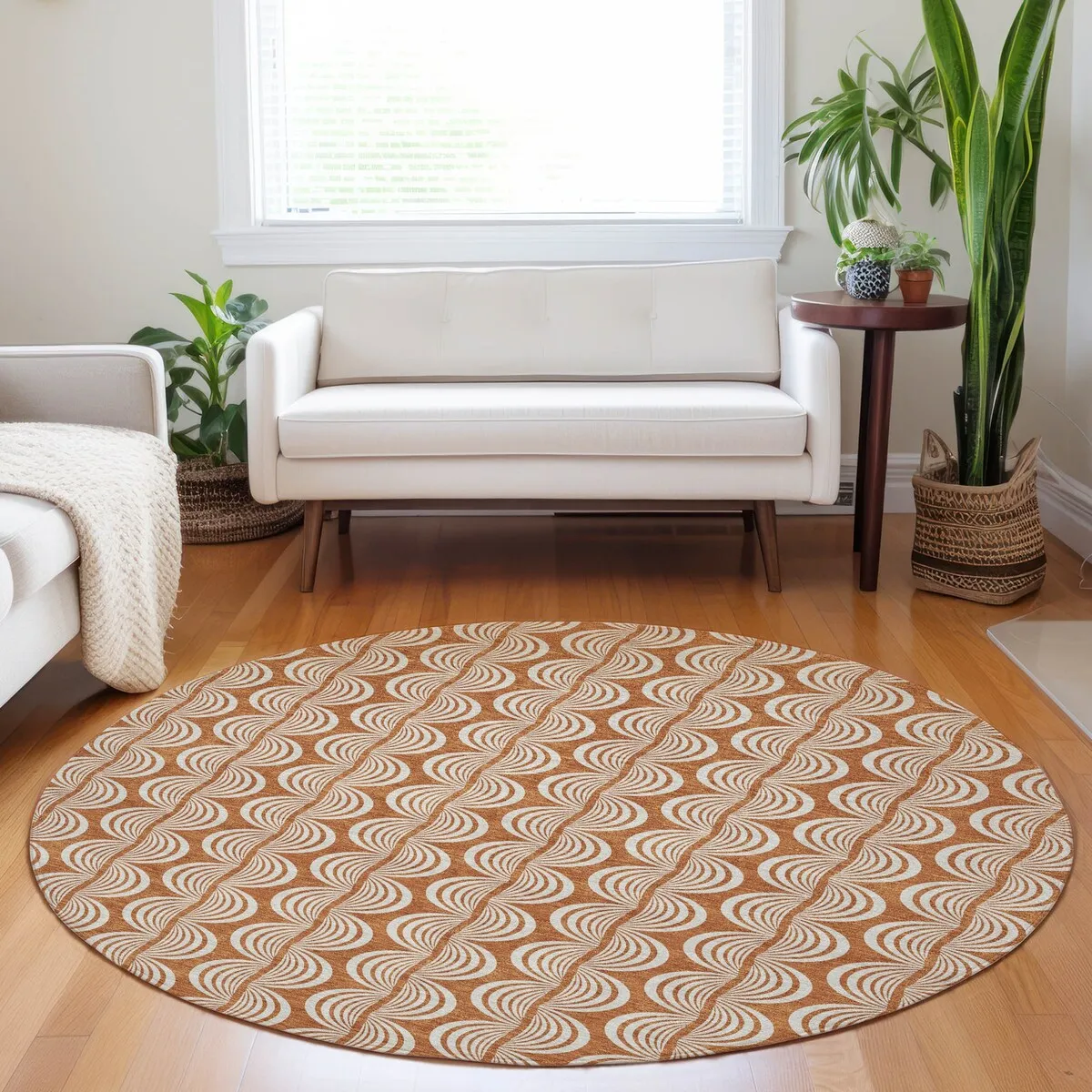 Machine Washable Indoor/ Outdoor Contemporary Chantille Rug