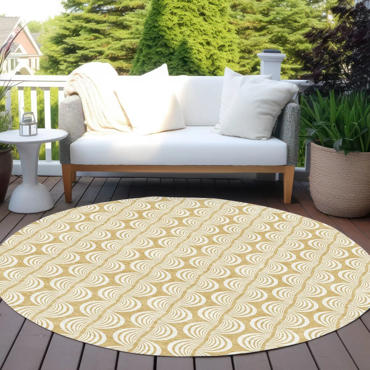 Machine Washable Indoor/ Outdoor Contemporary Chantille Rug