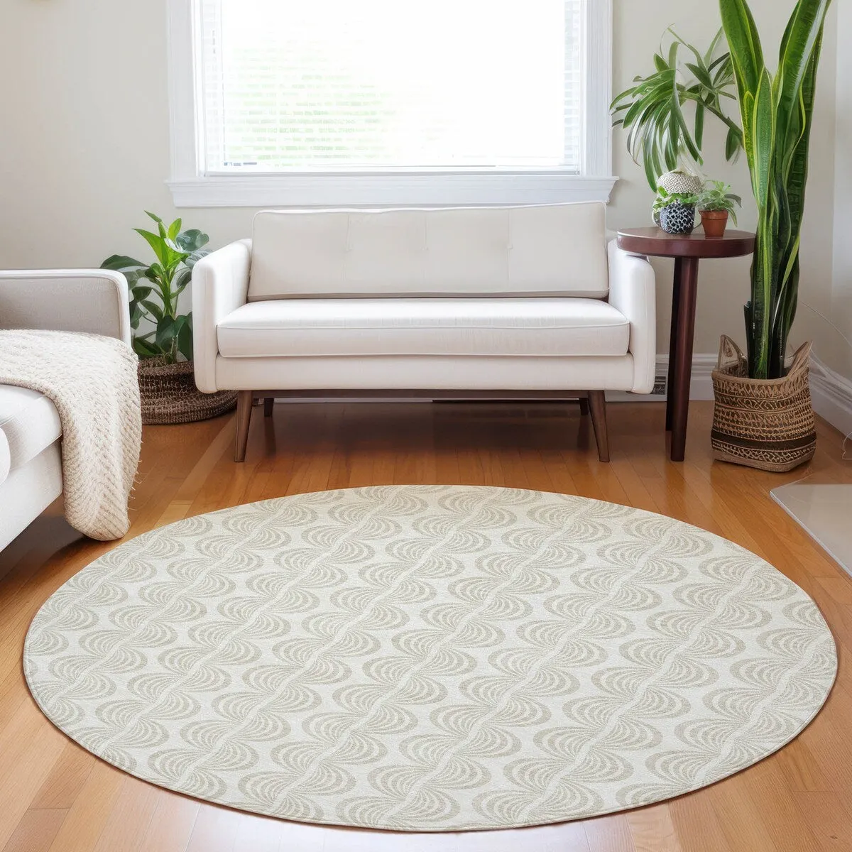 Machine Washable Indoor/ Outdoor Contemporary Chantille Rug