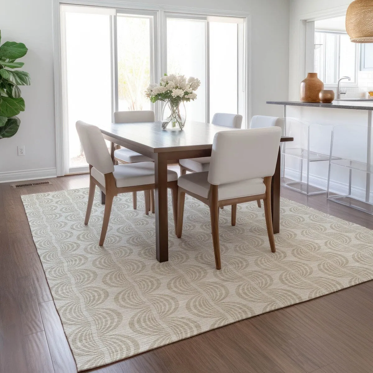 Machine Washable Indoor/ Outdoor Contemporary Chantille Rug