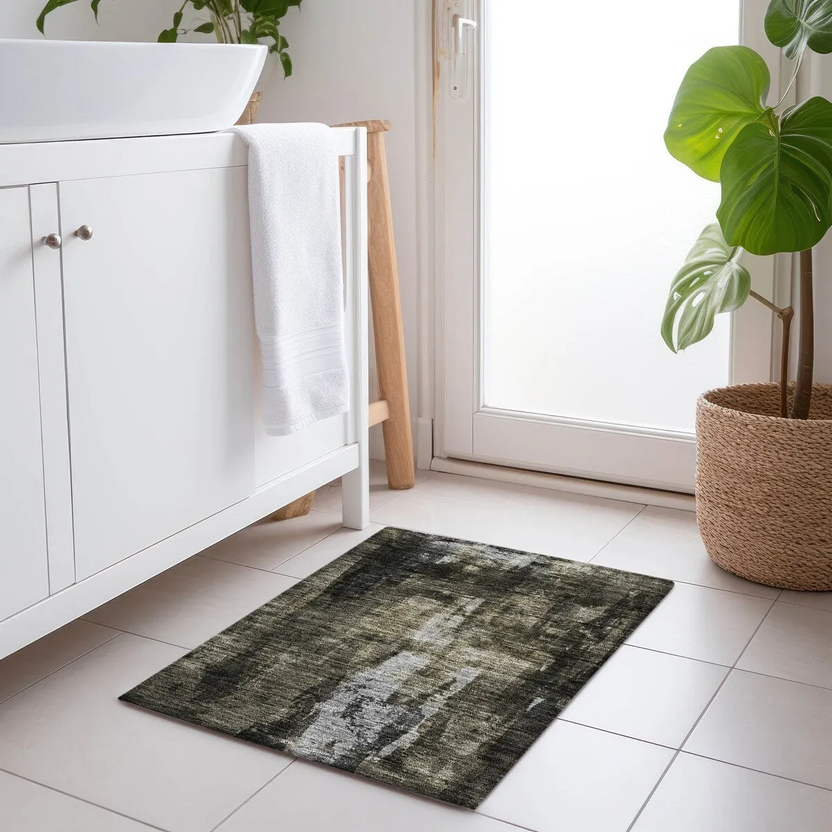 Machine Washable Indoor/ Outdoor Contemporary Chantille Rug