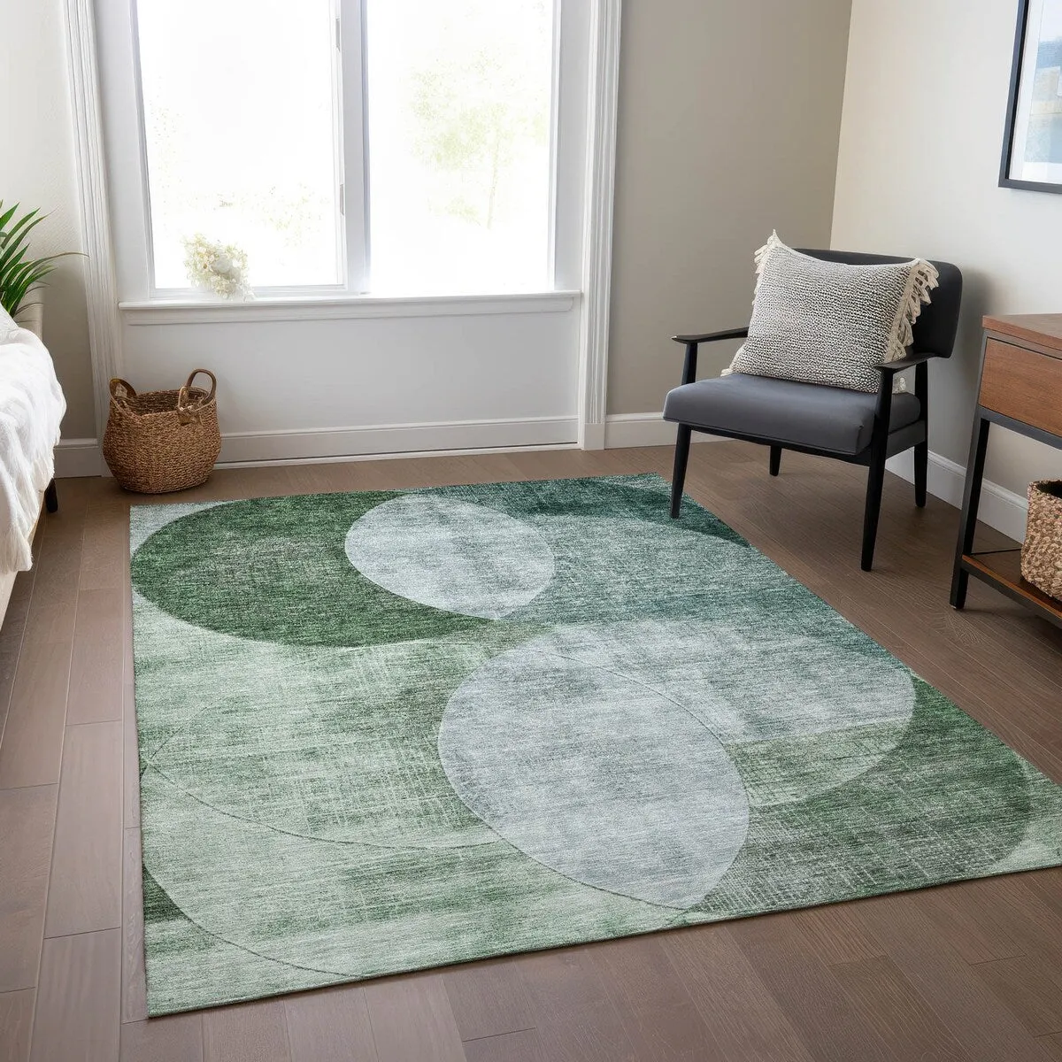 Machine Washable Indoor/ Outdoor Contemporary Deco Chantille Rug