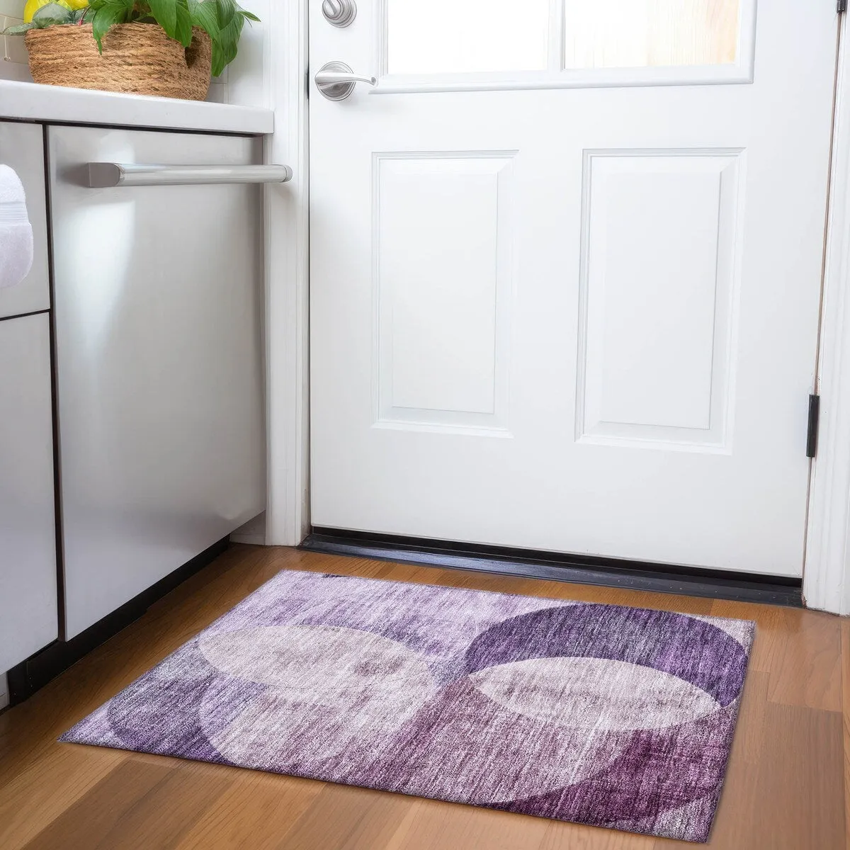 Machine Washable Indoor/ Outdoor Contemporary Deco Chantille Rug