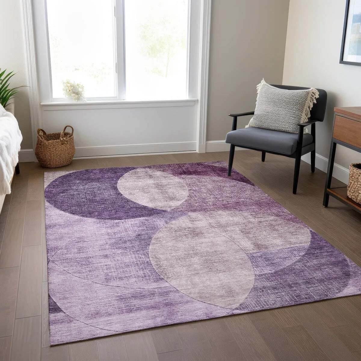 Machine Washable Indoor/ Outdoor Contemporary Deco Chantille Rug