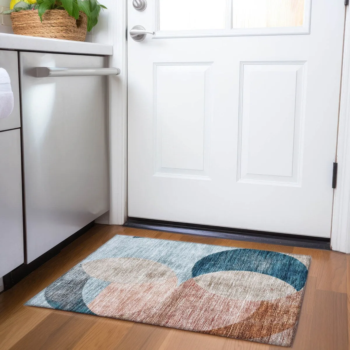 Machine Washable Indoor/ Outdoor Contemporary Deco Chantille Rug