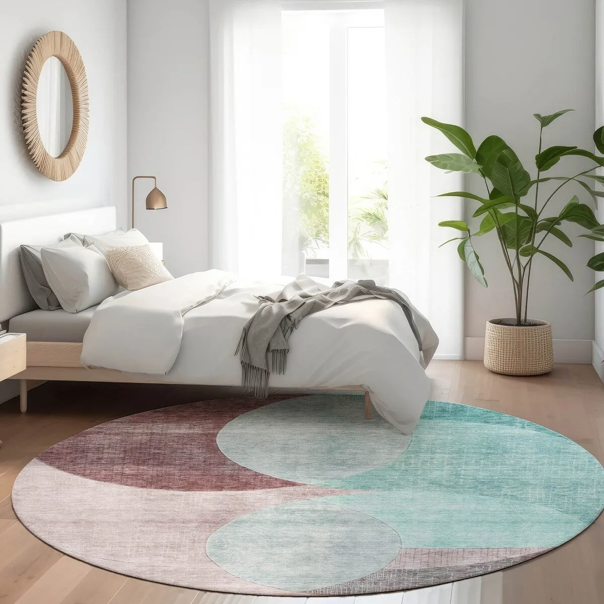 Machine Washable Indoor/ Outdoor Contemporary Deco Chantille Rug