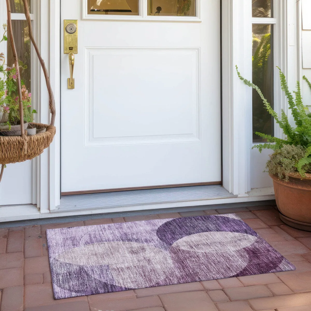 Machine Washable Indoor/ Outdoor Contemporary Deco Chantille Rug