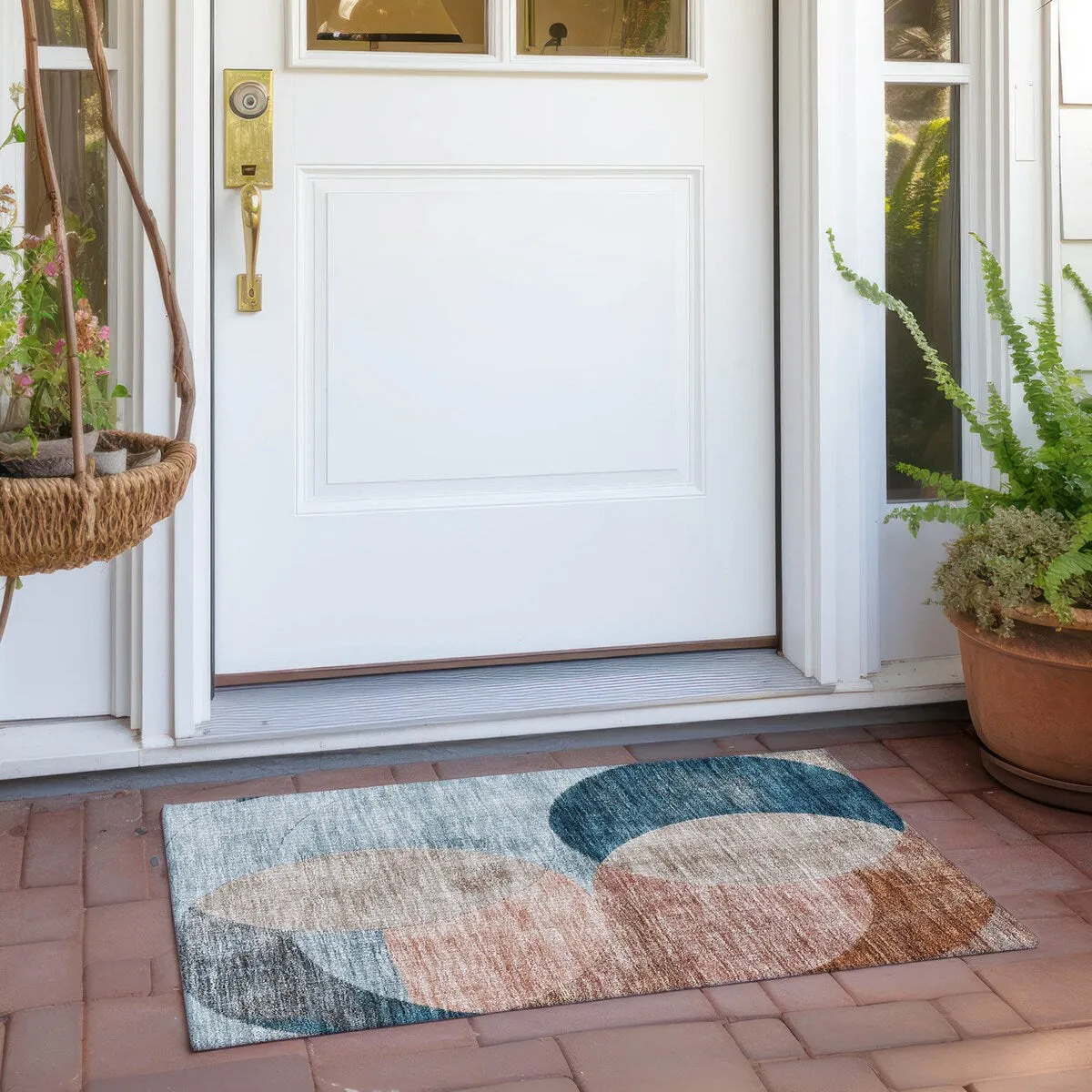 Machine Washable Indoor/ Outdoor Contemporary Deco Chantille Rug