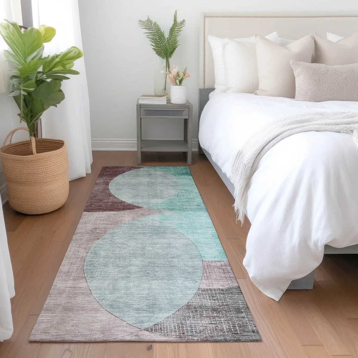 Machine Washable Indoor/ Outdoor Contemporary Deco Chantille Rug