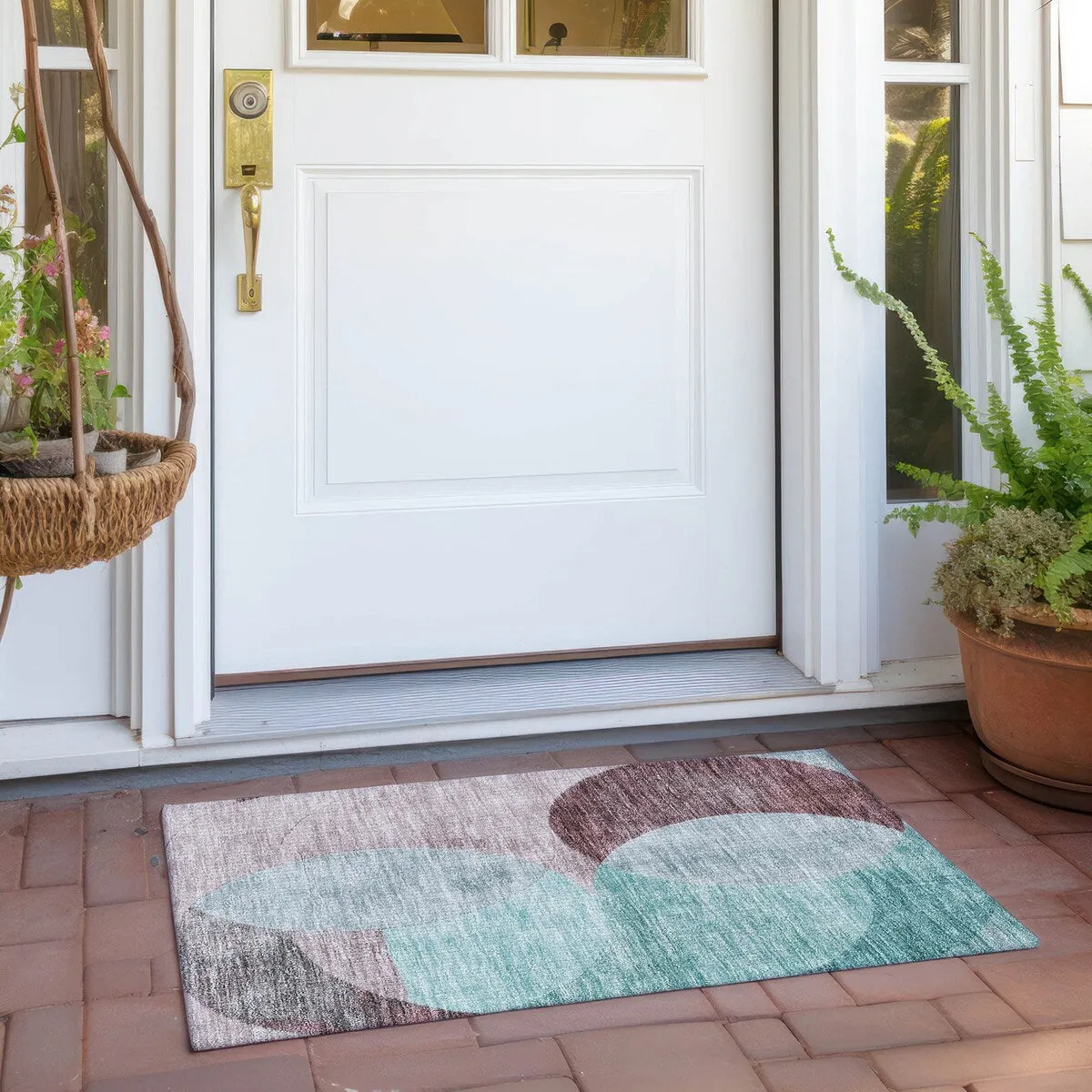 Machine Washable Indoor/ Outdoor Contemporary Deco Chantille Rug