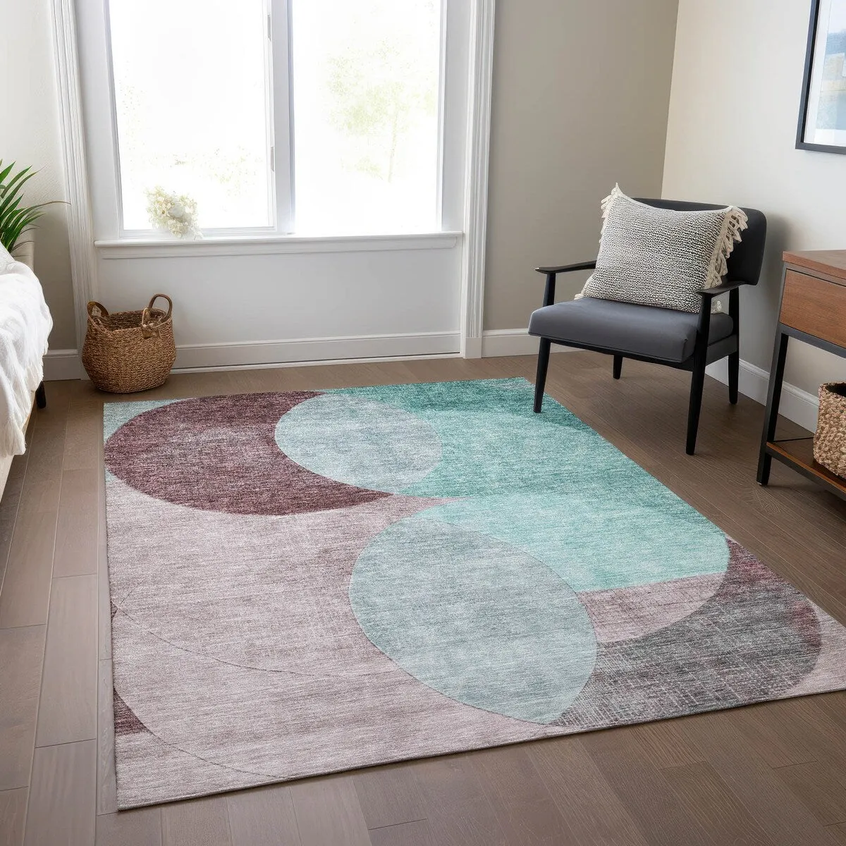 Machine Washable Indoor/ Outdoor Contemporary Deco Chantille Rug