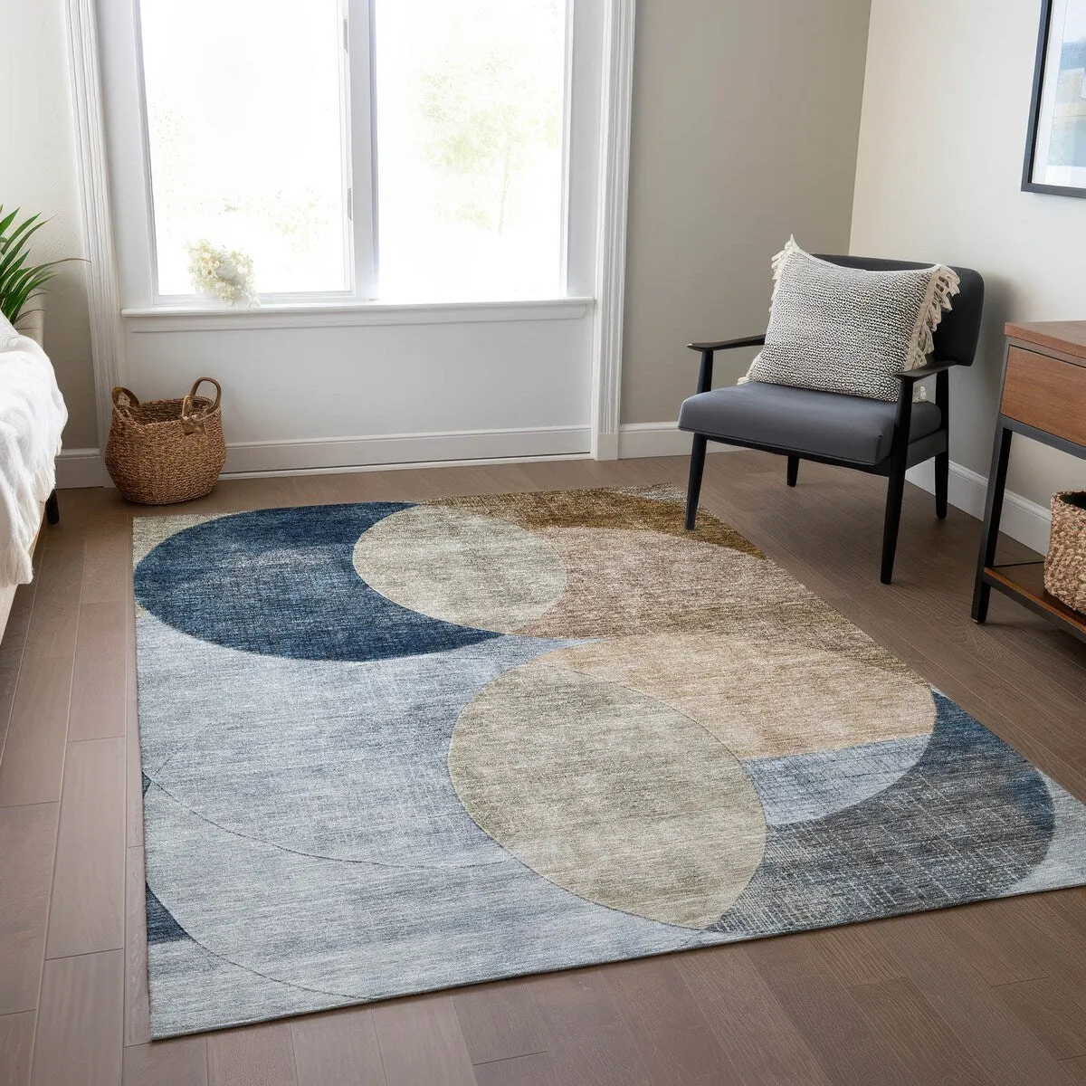Machine Washable Indoor/ Outdoor Contemporary Deco Chantille Rug