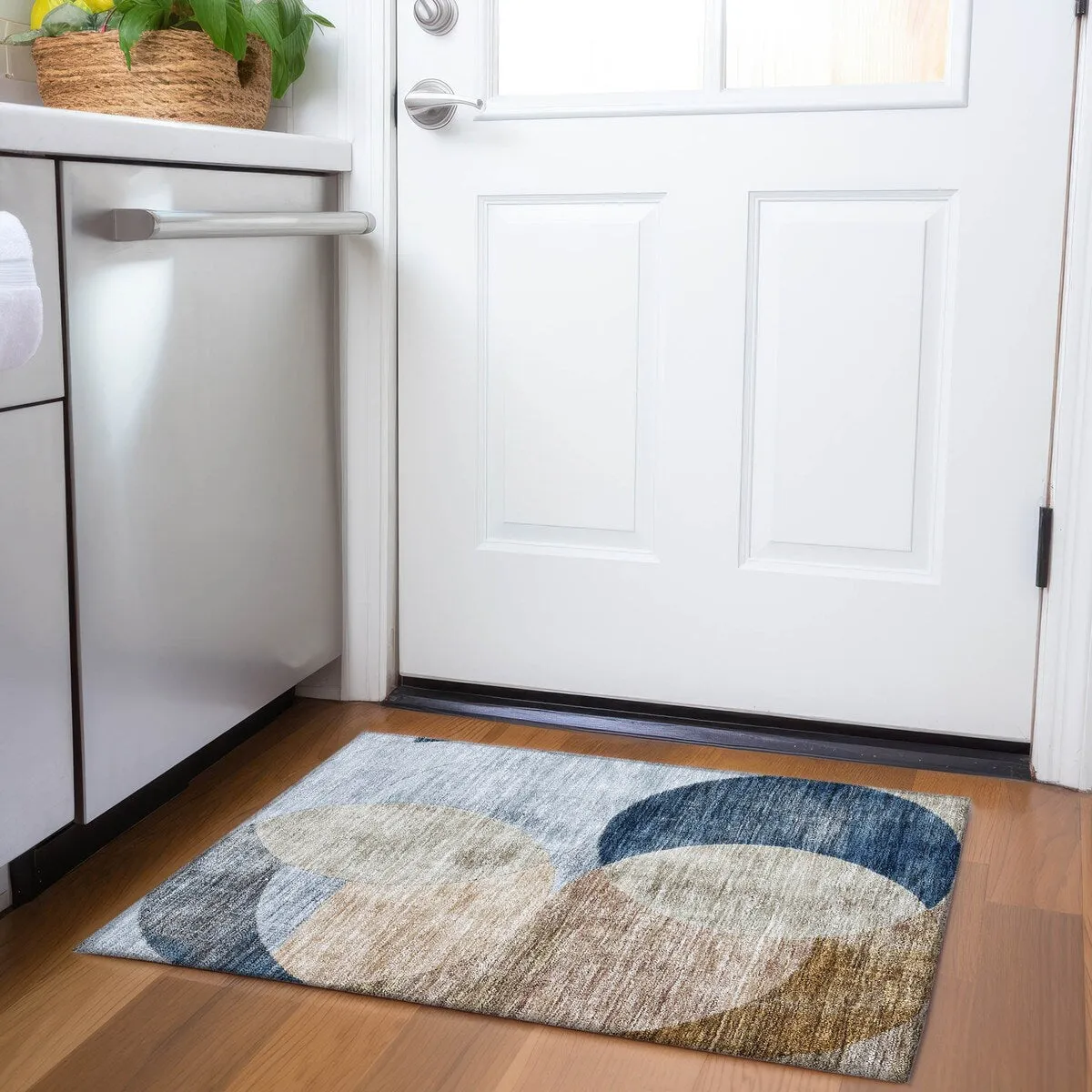 Machine Washable Indoor/ Outdoor Contemporary Deco Chantille Rug