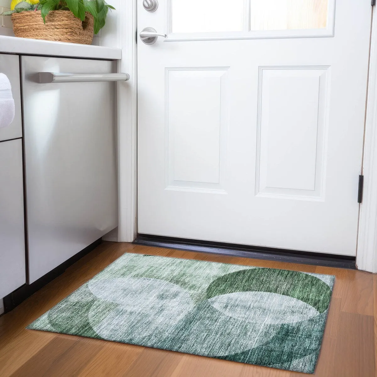 Machine Washable Indoor/ Outdoor Contemporary Deco Chantille Rug