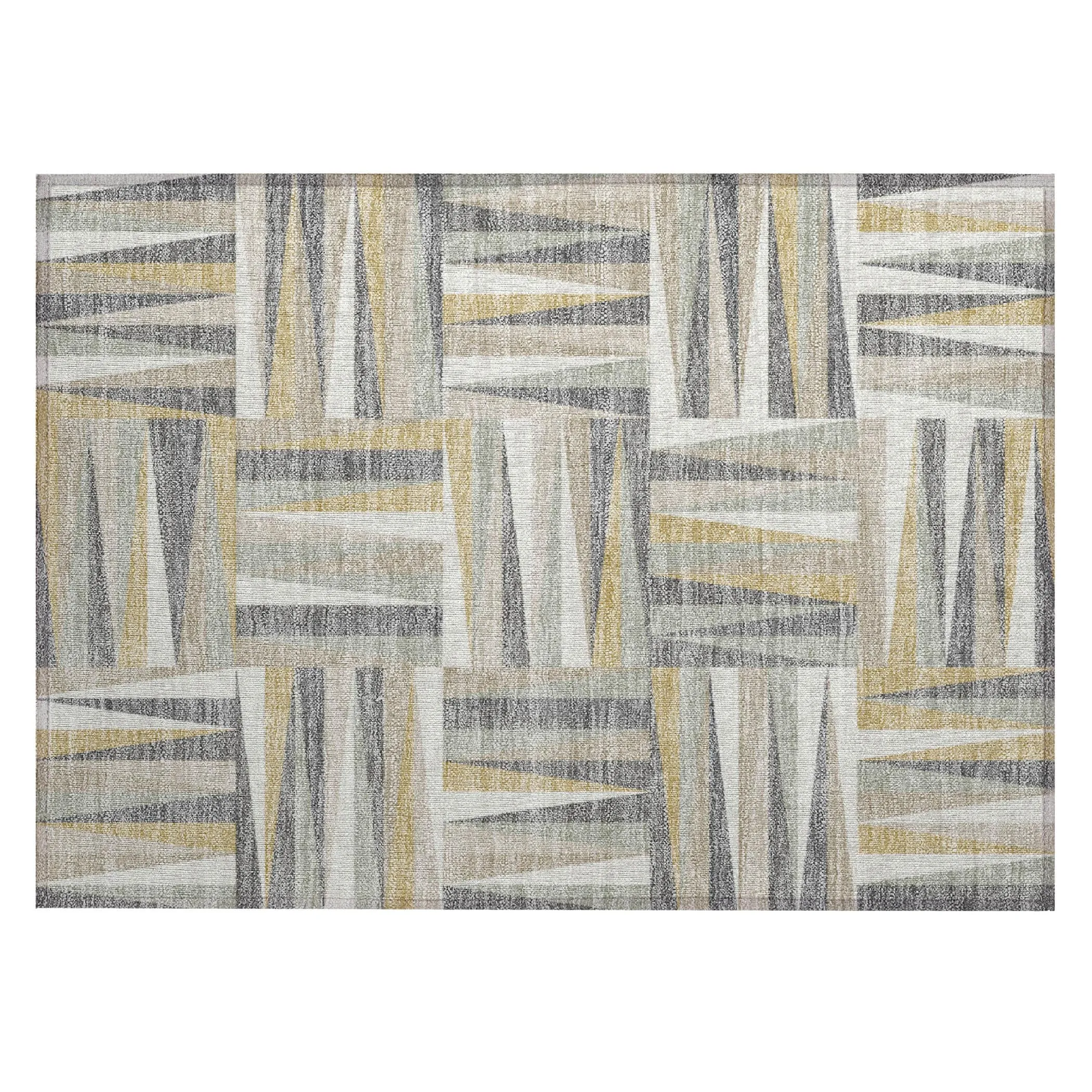Machine Washable Indoor/ Outdoor Contemporary Mosaic Chantille Rug