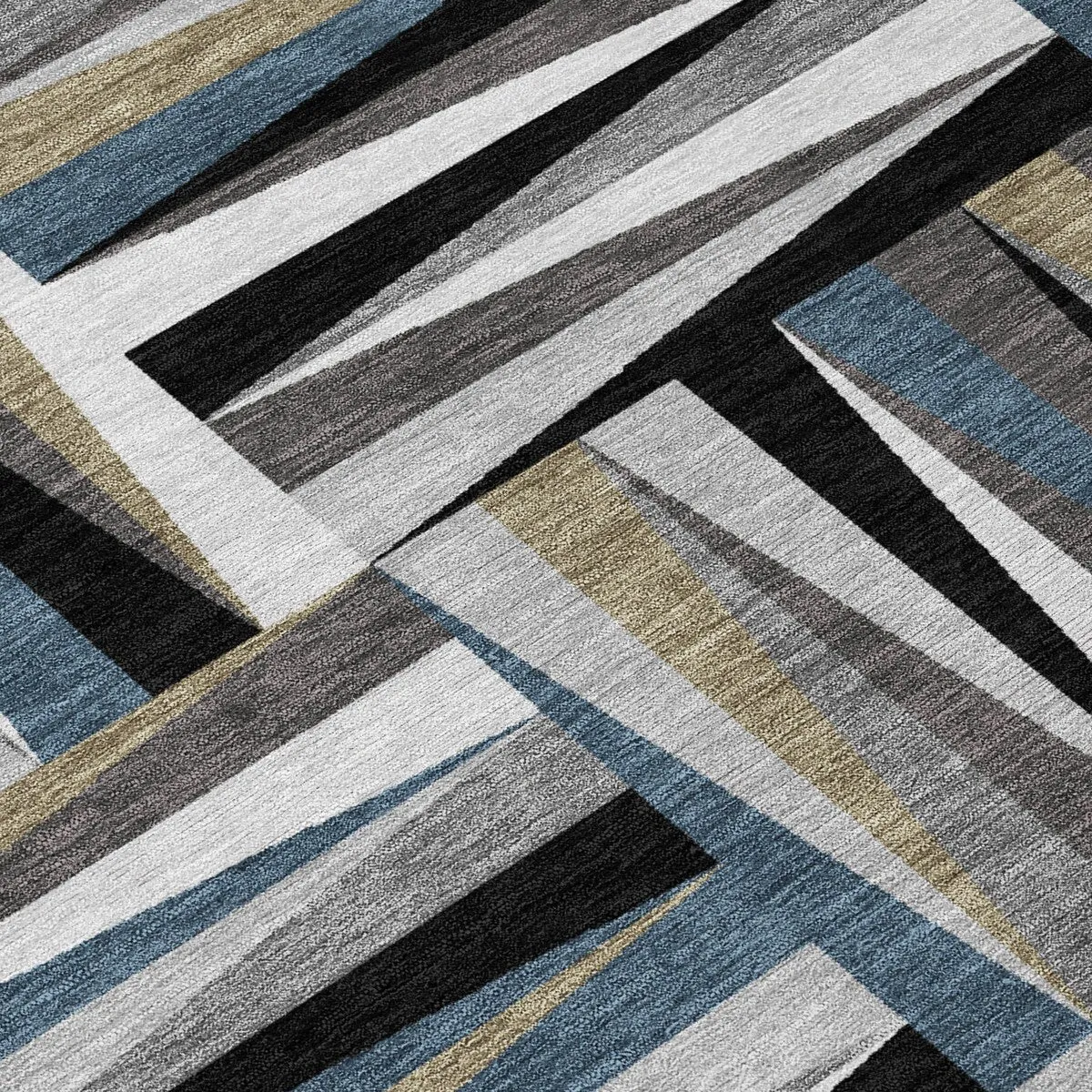 Machine Washable Indoor/ Outdoor Contemporary Mosaic Chantille Rug