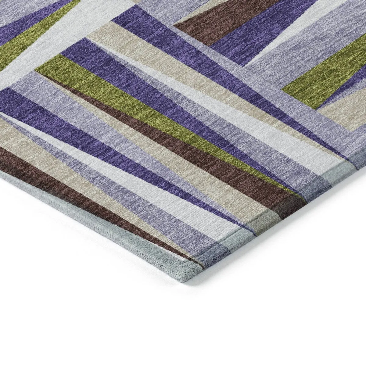 Machine Washable Indoor/ Outdoor Contemporary Mosaic Chantille Rug