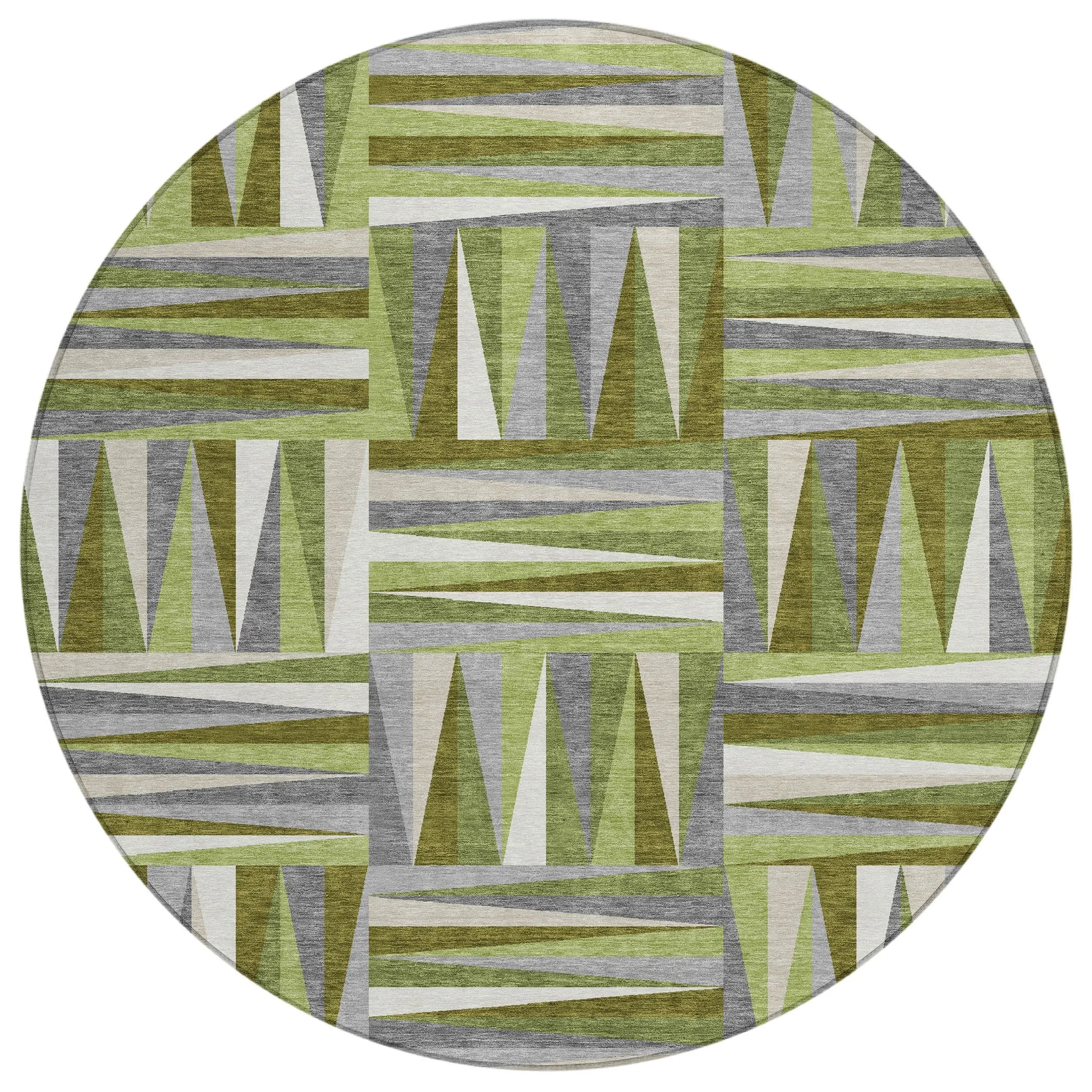 Machine Washable Indoor/ Outdoor Contemporary Mosaic Chantille Rug