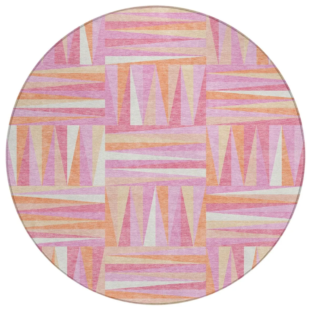 Machine Washable Indoor/ Outdoor Contemporary Mosaic Chantille Rug
