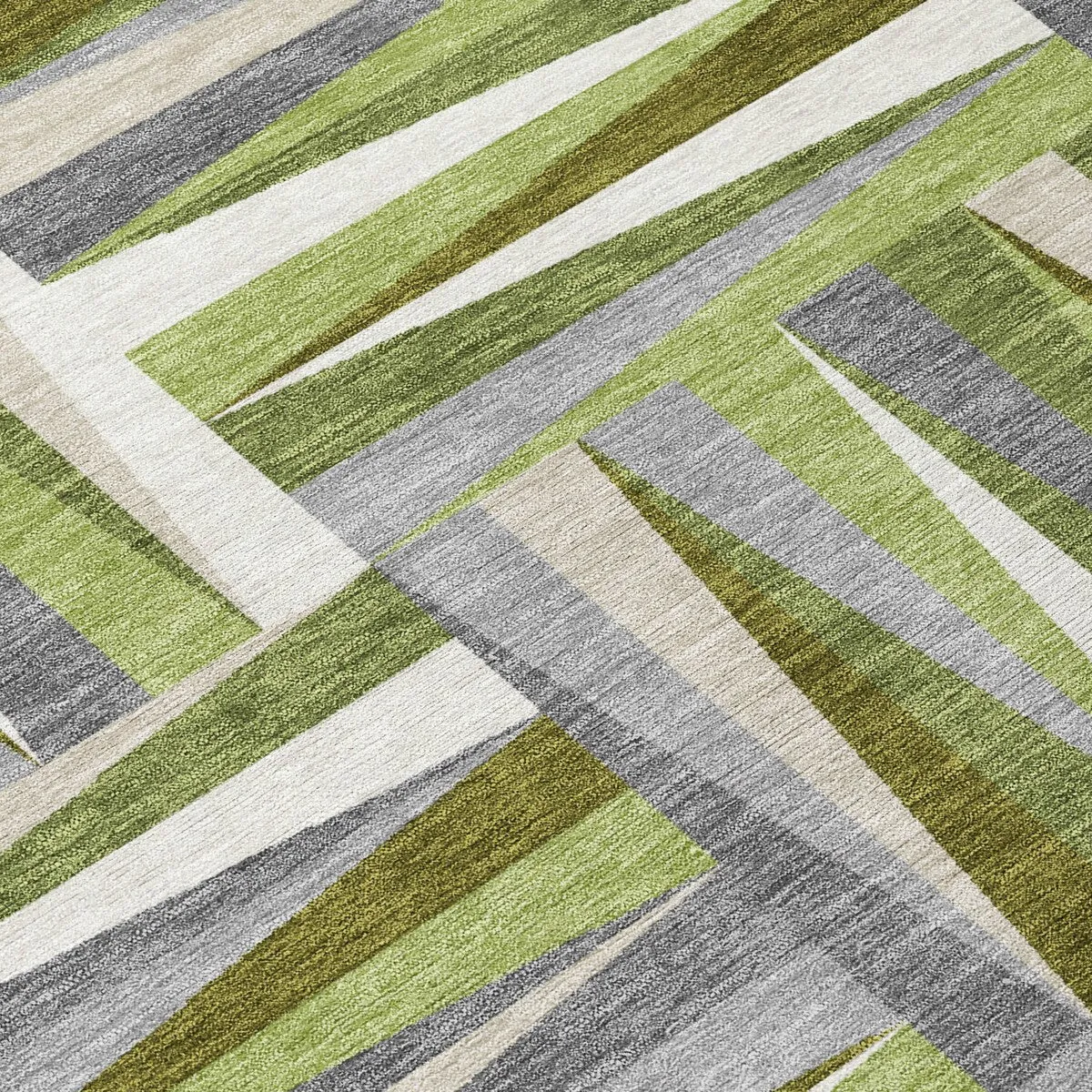 Machine Washable Indoor/ Outdoor Contemporary Mosaic Chantille Rug