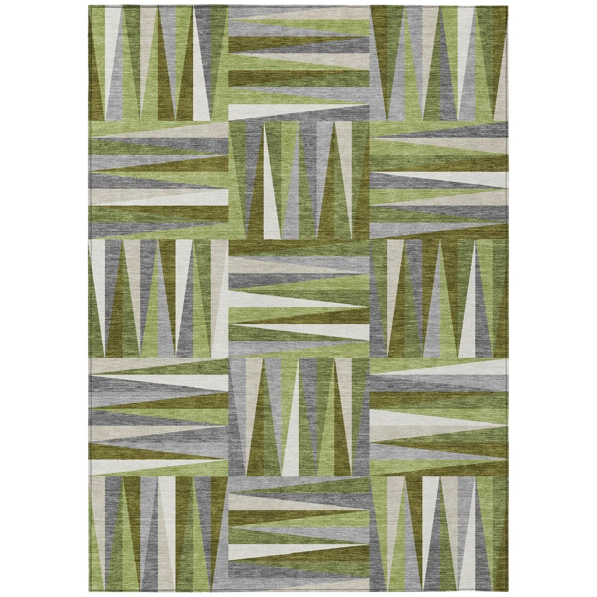 Machine Washable Indoor/ Outdoor Contemporary Mosaic Chantille Rug