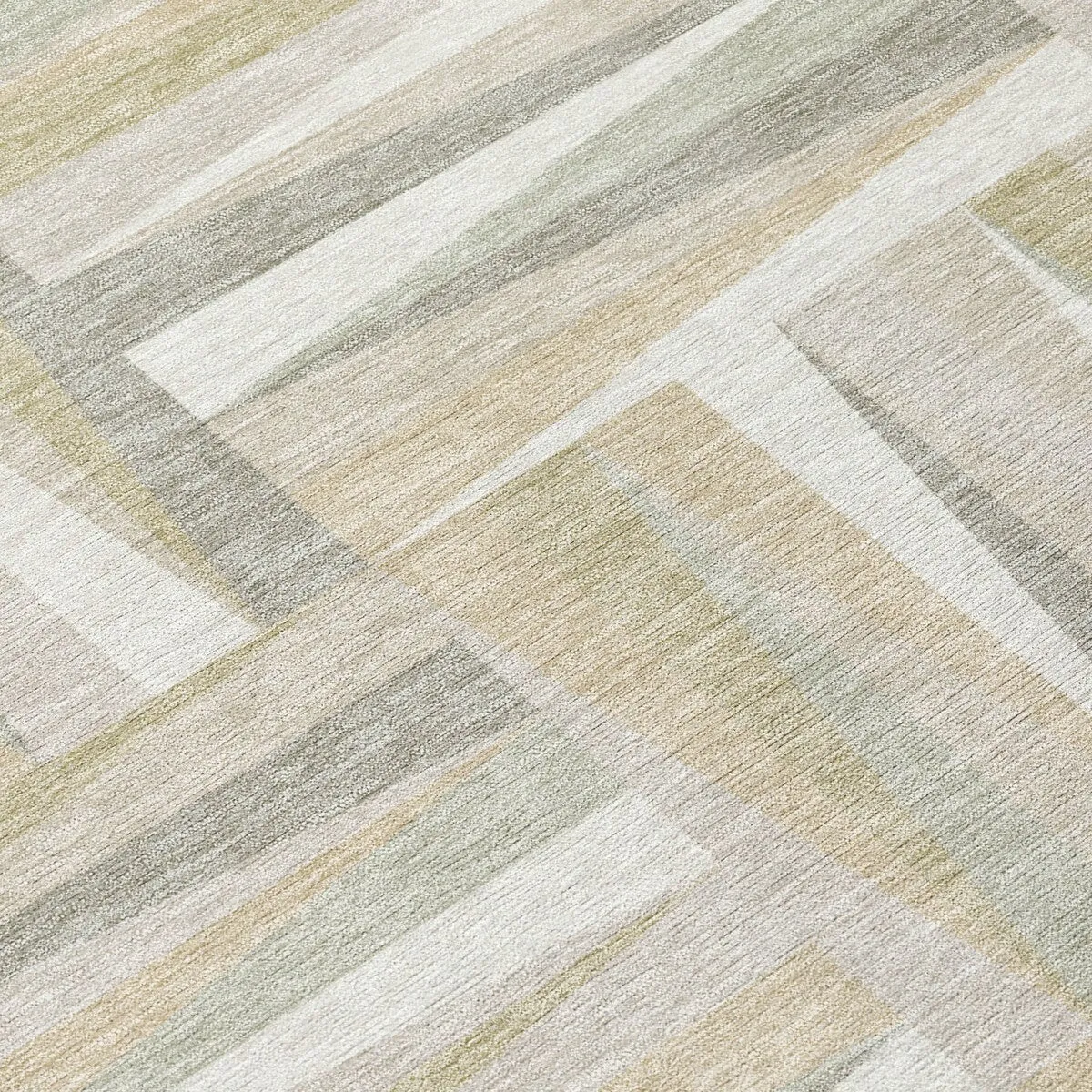 Machine Washable Indoor/ Outdoor Contemporary Mosaic Chantille Rug
