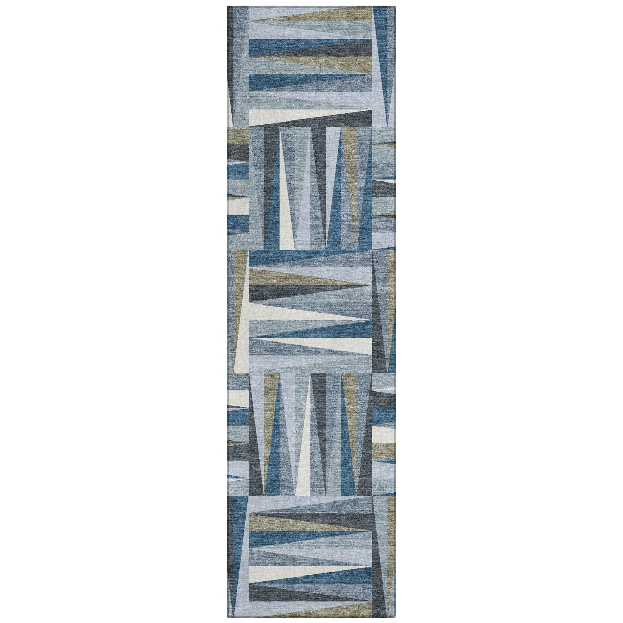 Machine Washable Indoor/ Outdoor Contemporary Mosaic Chantille Rug