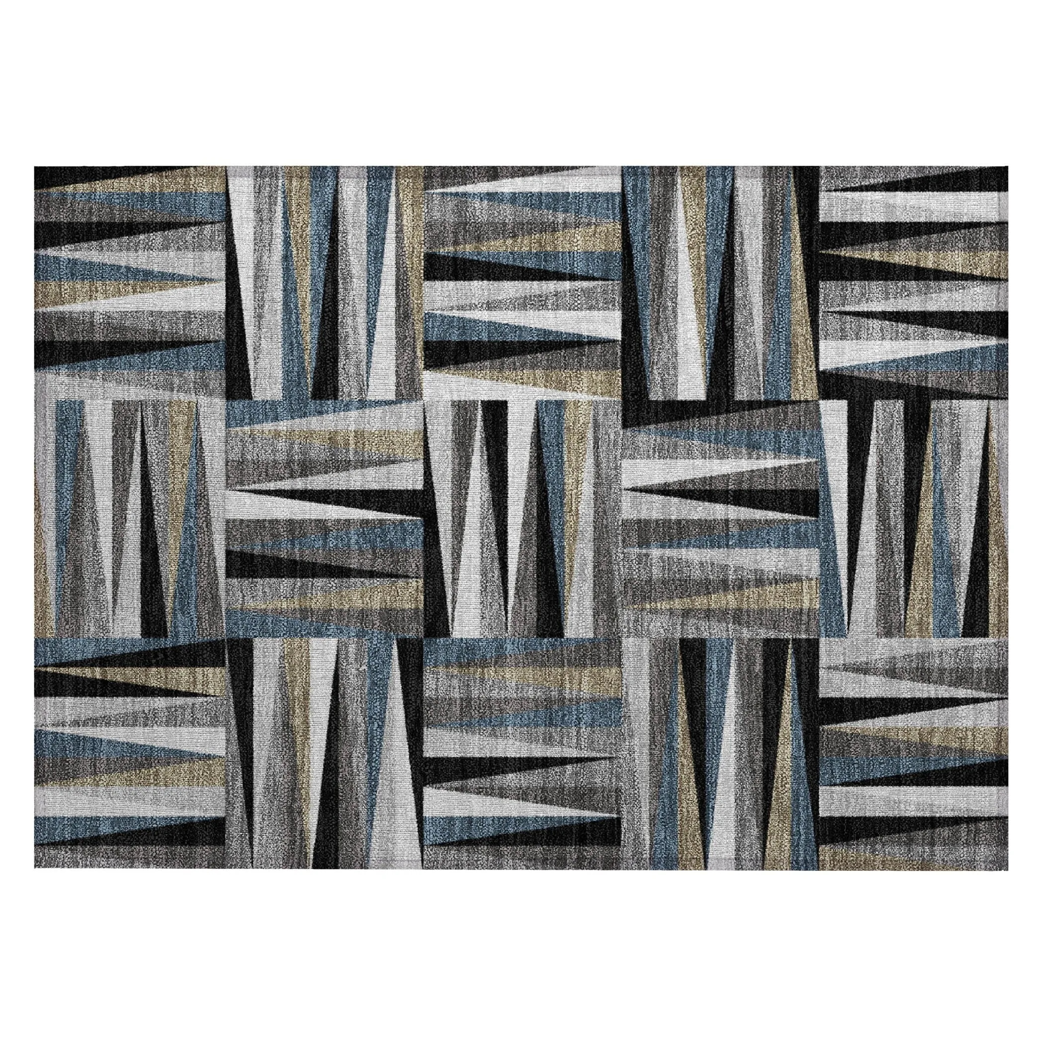 Machine Washable Indoor/ Outdoor Contemporary Mosaic Chantille Rug