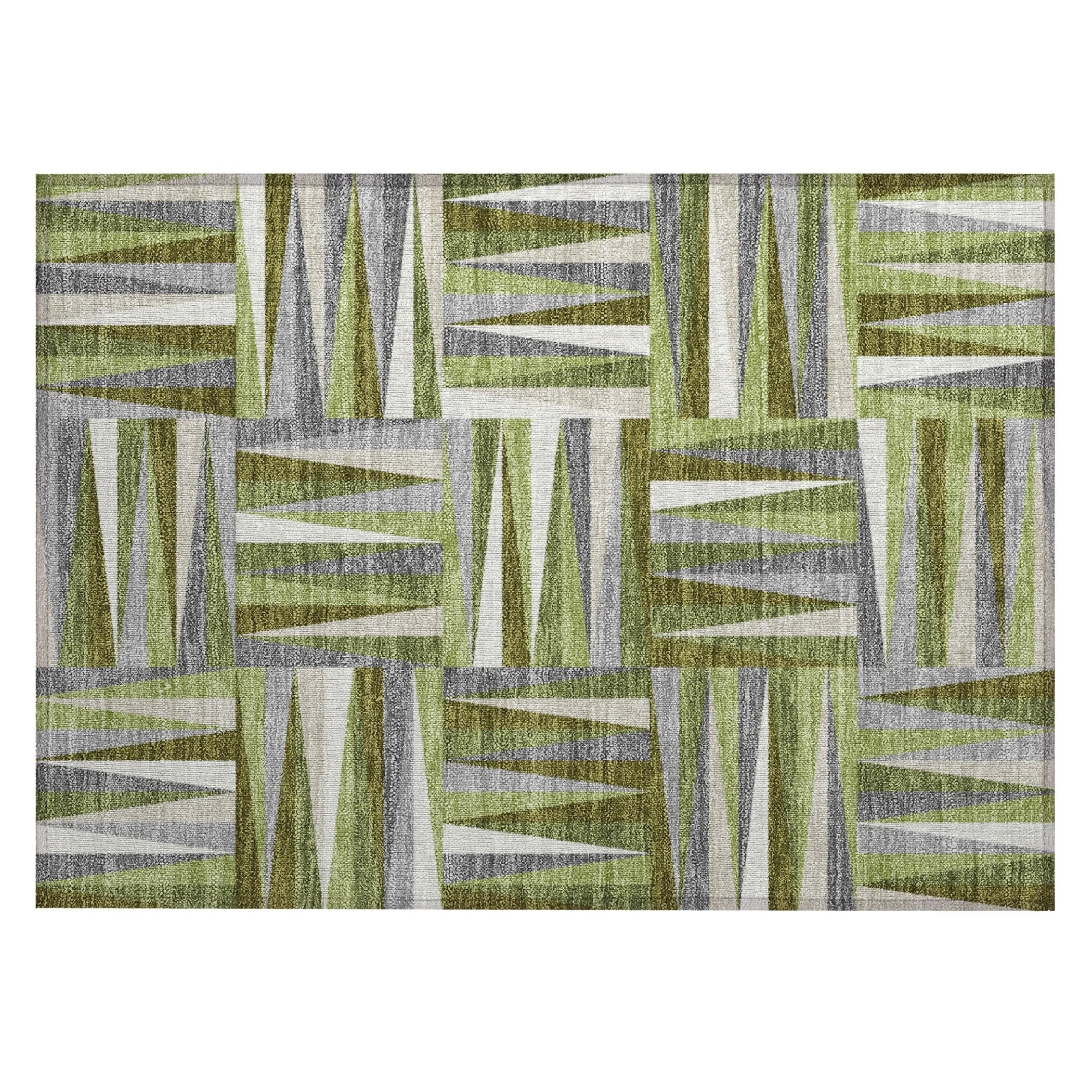 Machine Washable Indoor/ Outdoor Contemporary Mosaic Chantille Rug