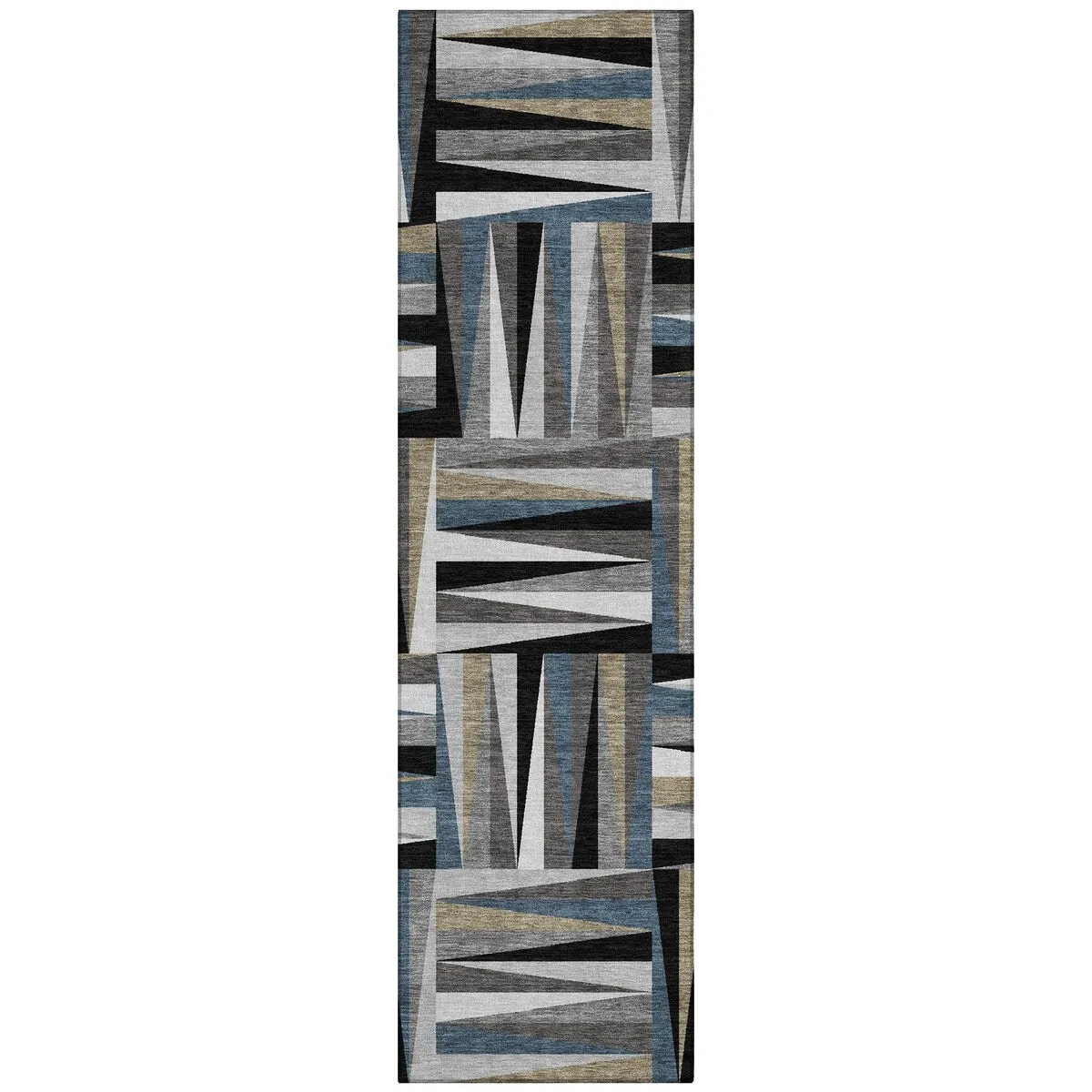 Machine Washable Indoor/ Outdoor Contemporary Mosaic Chantille Rug