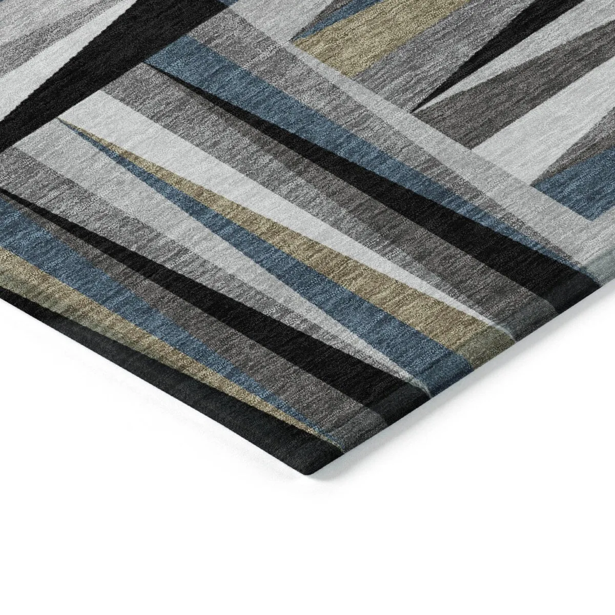 Machine Washable Indoor/ Outdoor Contemporary Mosaic Chantille Rug