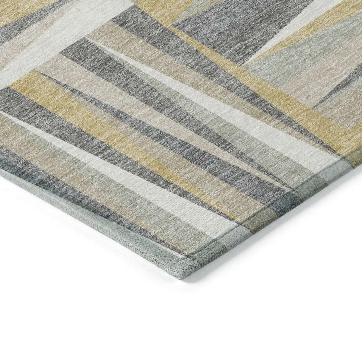 Machine Washable Indoor/ Outdoor Contemporary Mosaic Chantille Rug