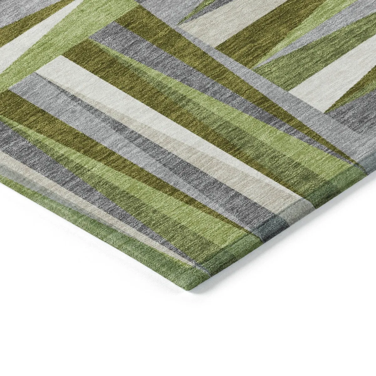 Machine Washable Indoor/ Outdoor Contemporary Mosaic Chantille Rug