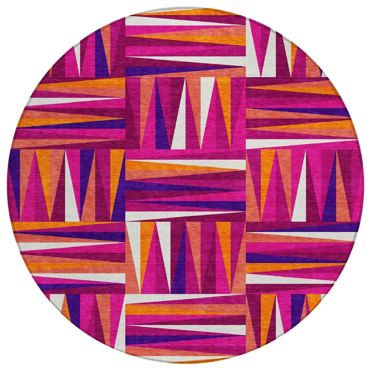 Machine Washable Indoor/ Outdoor Contemporary Mosaic Chantille Rug