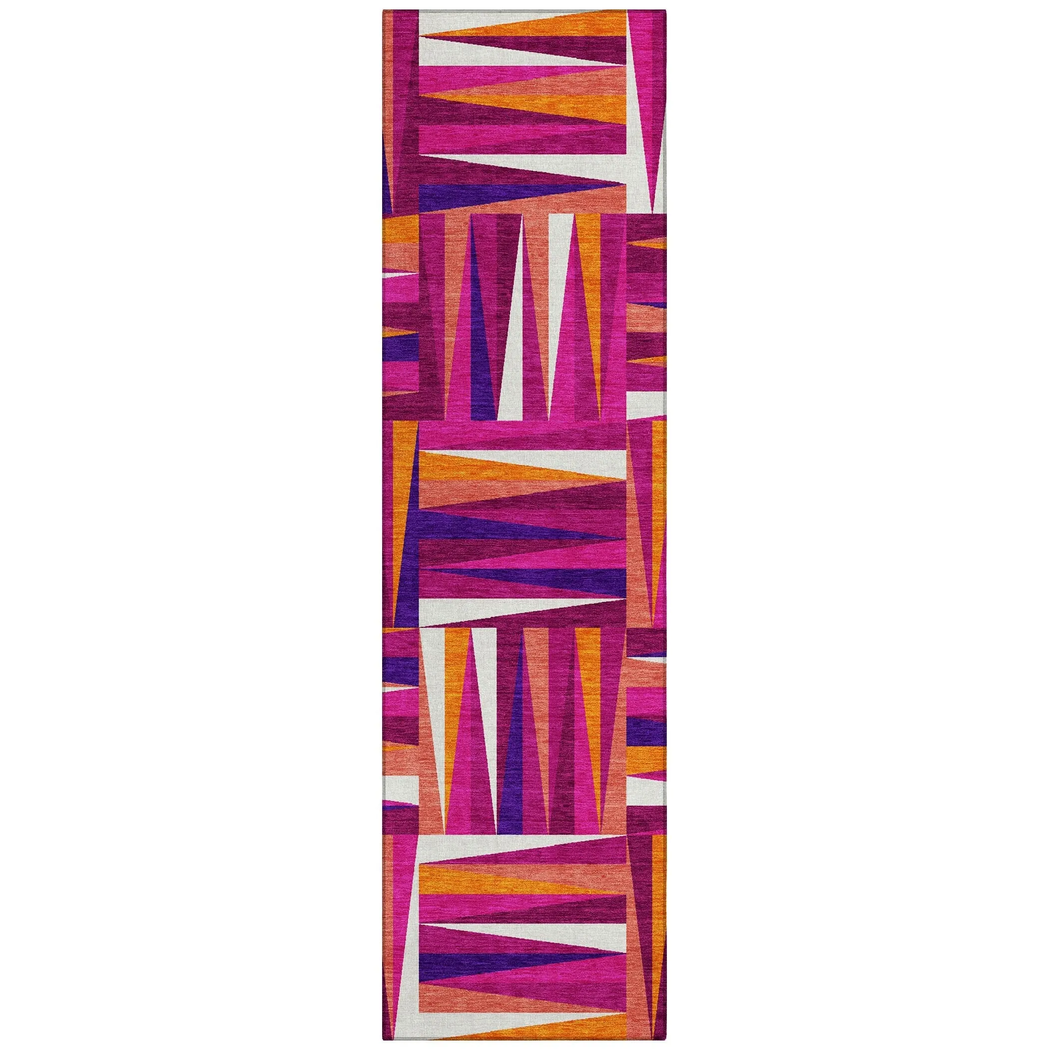 Machine Washable Indoor/ Outdoor Contemporary Mosaic Chantille Rug