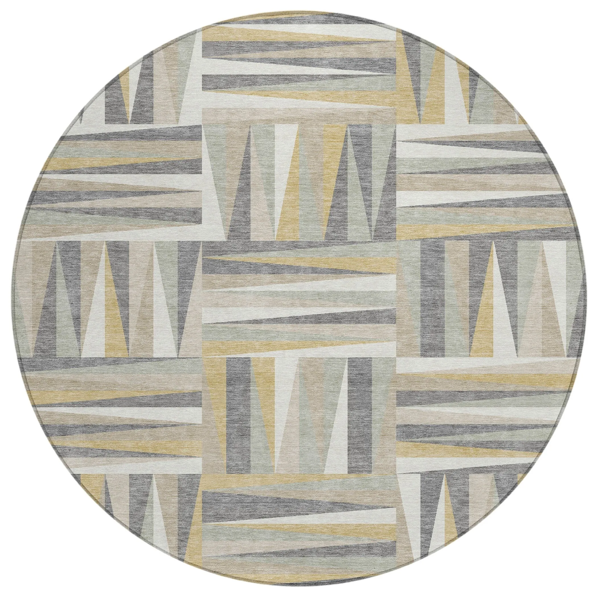 Machine Washable Indoor/ Outdoor Contemporary Mosaic Chantille Rug