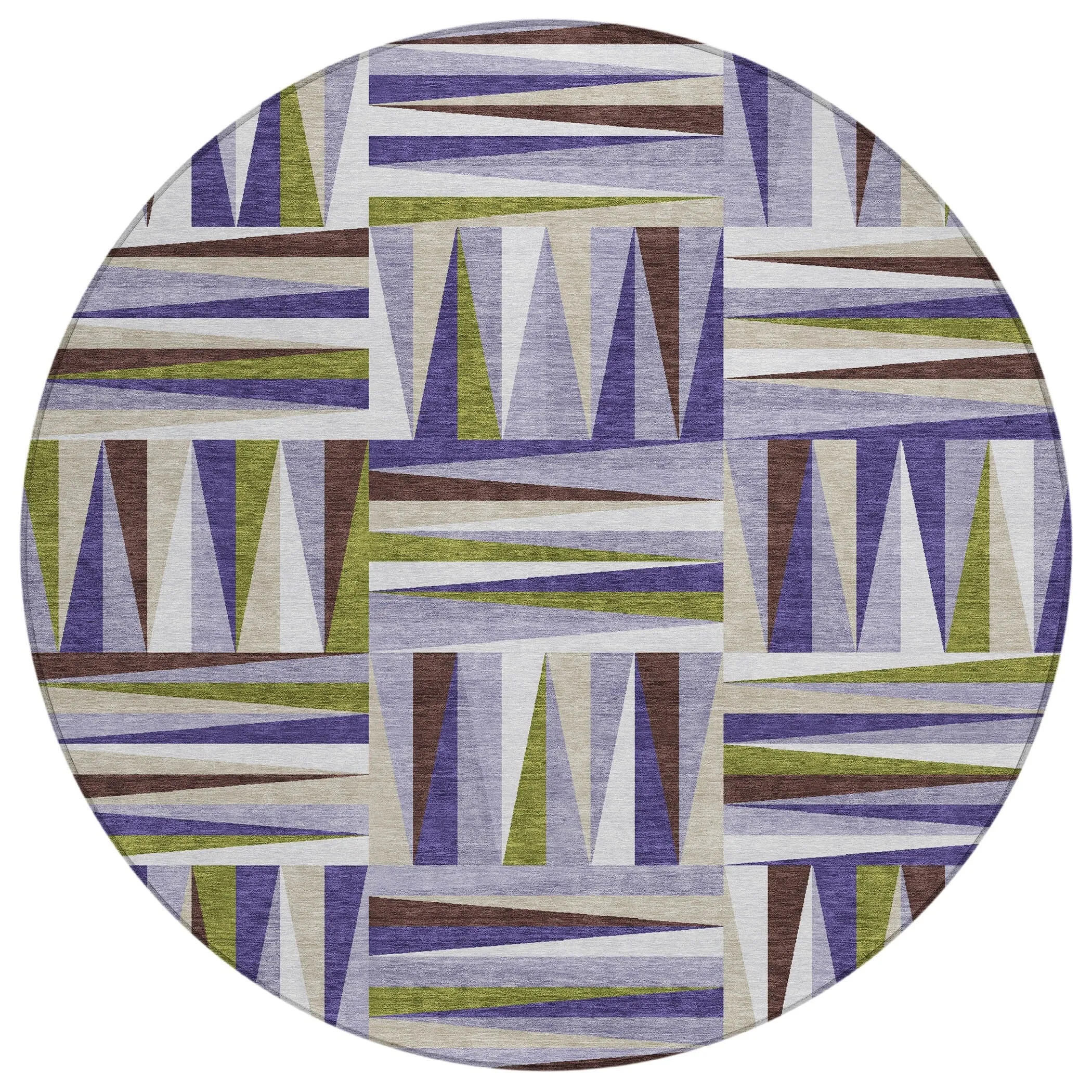 Machine Washable Indoor/ Outdoor Contemporary Mosaic Chantille Rug