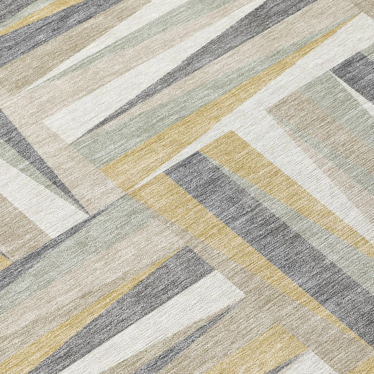 Machine Washable Indoor/ Outdoor Contemporary Mosaic Chantille Rug