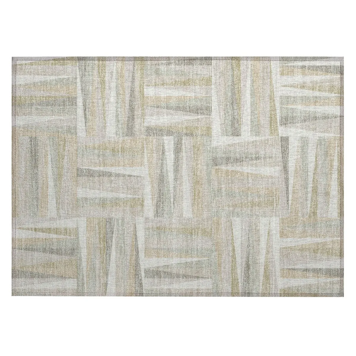 Machine Washable Indoor/ Outdoor Contemporary Mosaic Chantille Rug