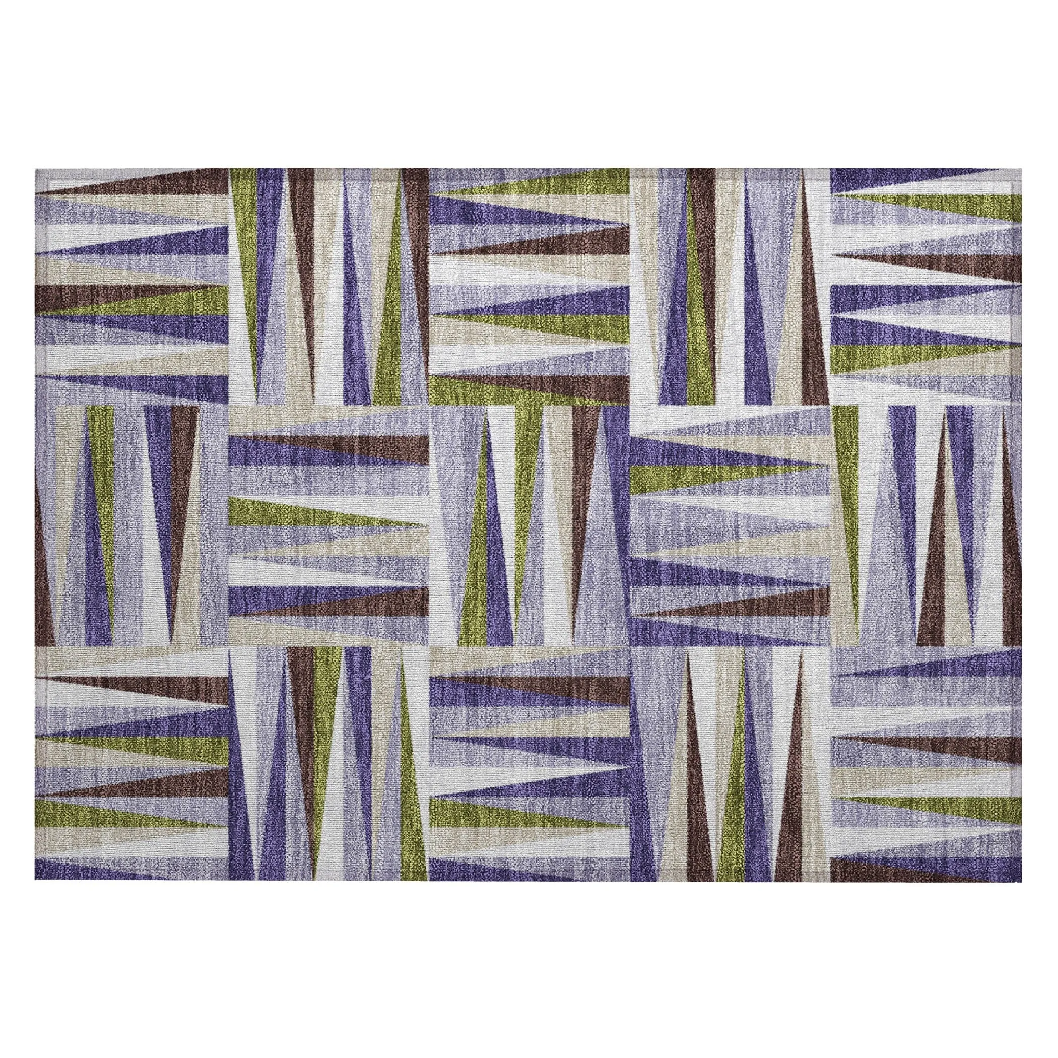 Machine Washable Indoor/ Outdoor Contemporary Mosaic Chantille Rug